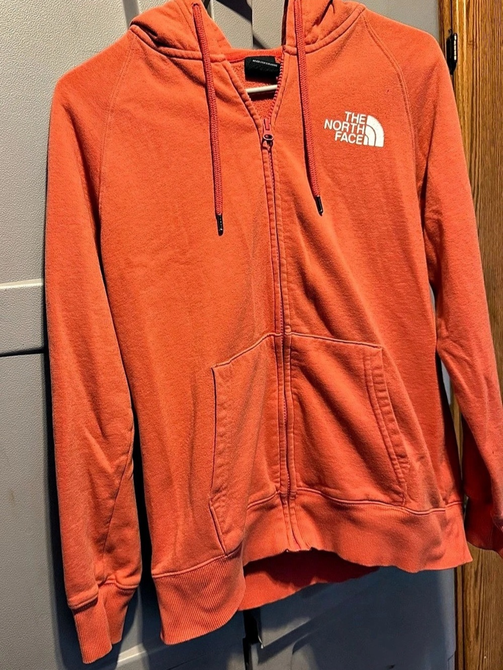 The North Face Women'Small Full-Zip Logo Hoodie Orange Small